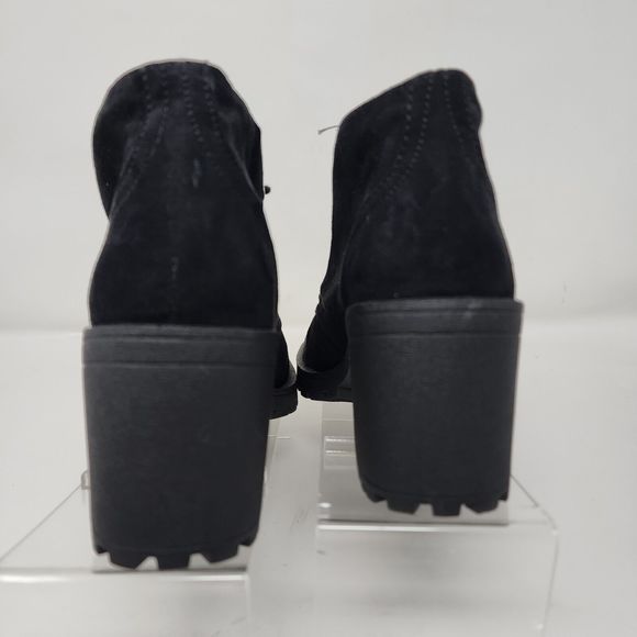 American Rag Booties Womens 6 Black Cushioned Reagan Suede Block Heel Boots - Picture 6 of 8